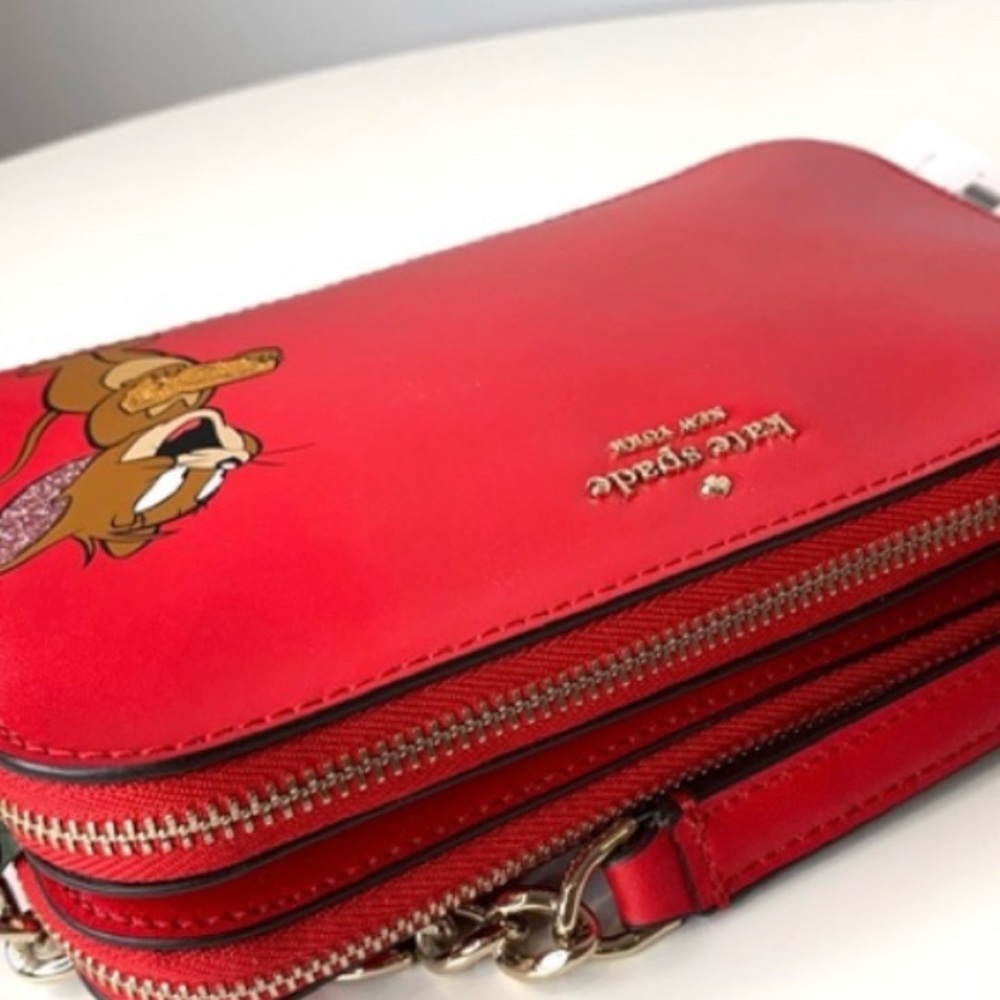 Authentic Kate Spade leather Tom & Jerry 2zip Limited Edition Cossbody - Picture 9 of 14